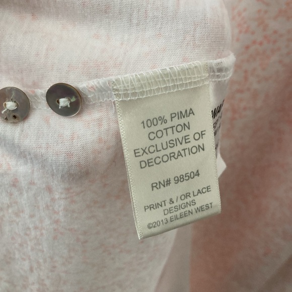 Eileen West Pink Ditsy Floral Lace Cottagecore Pima Cotton Nightgown Size Medium - Picture 5 of 5